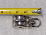 1 1/2" NICKLE PLATED DOUBLE SWIVEL PULLEY